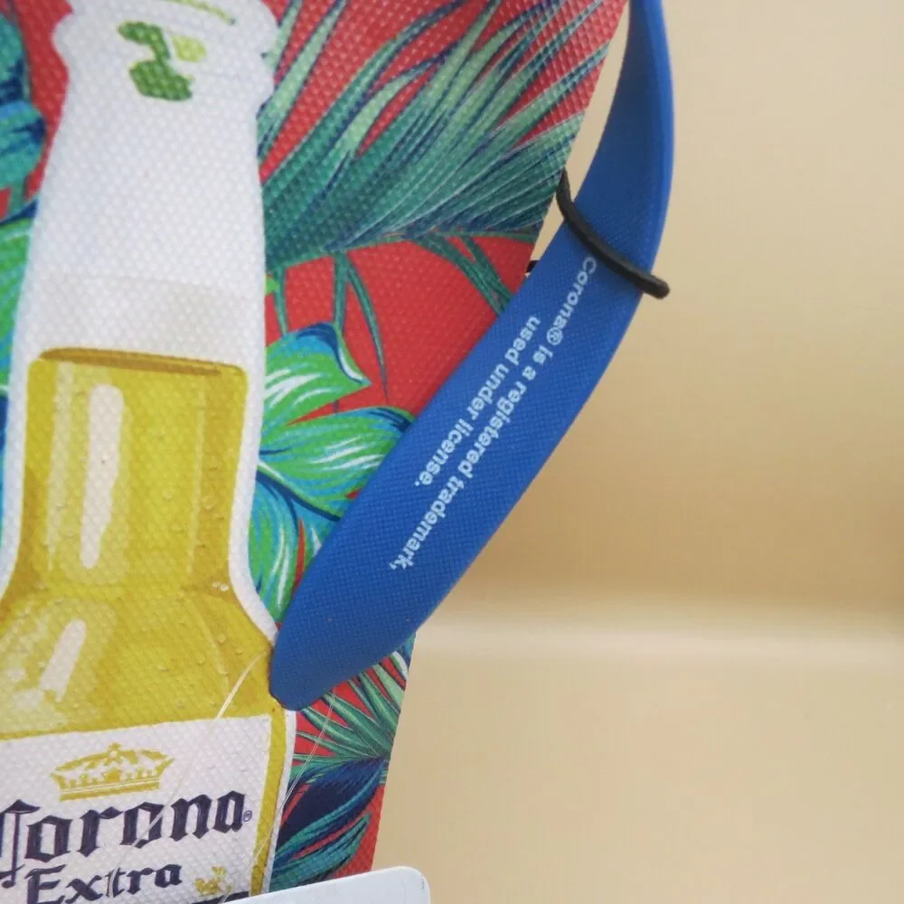 Bioworld Men's Corona Flip Flops Size 10 Tropical Floral Print